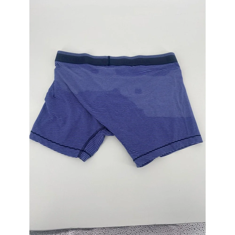 Bombas Boxer Briefs Mens Large Blue Navy Striped Modal Cotton Stretch Underwear